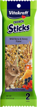 Vitakraft Crunch Sticks Rabbit Treat - Carrot and Honey - Rabbit Chew Sticks (Wild Berry & Honey)