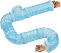 8PCS Hamster Tunnel Tube DIY Assorted Toy Transparent Adventure Pipe Playground Excercise Set for Mouse Syrian Hamster Gerbil Rat (Blue)