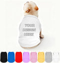 Custom Dog Shirt Pet Clothes Breathable Shirts for Small to Large Dogs Customized Name Logo Photo Puppy Outfits Personalized Sleeveless Vest Pets Apparel White, 4XL