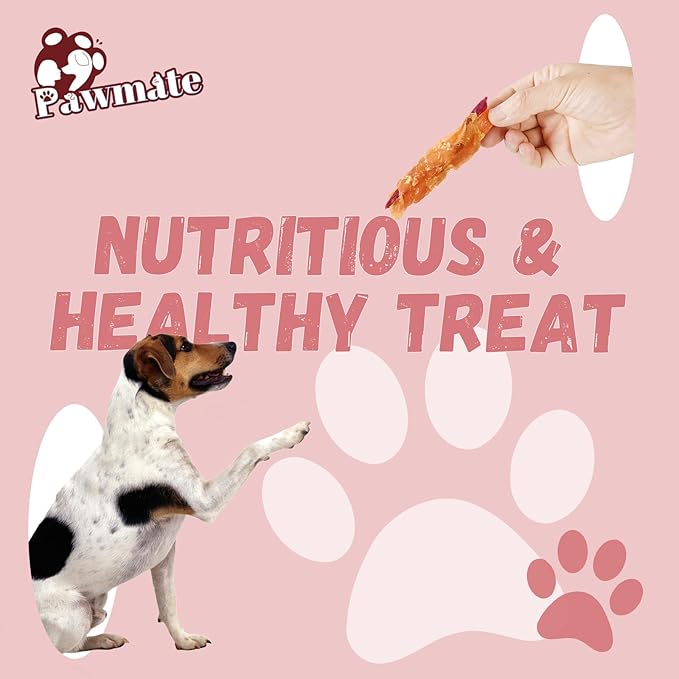 Dog Treats Double Sweet Potato & Chicken Wraps, Healthy Chicken Jerky Dog Chews High Protein Low Fat, Chewy Training Snacks for Small Medium Large Dogs, 12-15 Counts