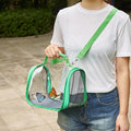 Portable Small Pet Carrier Bag – Travel Bird Cage for Parrots, Parakeets, Cockatiels, Hamsters, Lizard and Vet Visit with Shoulder Straps & Side Access (Excludes tray and stand, Green, 10.2*7.5*7.6in)