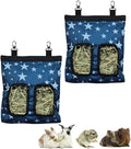 Guinea Pig Hay Feeder, Hanging Rabbit Hay Feeder Bag for Guinea Pigs Bunnies Chinchillas. Stars, 2 Count