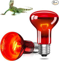 GlowUp 2 Pack E26 Infrared Heat Lamp, 50W Reptile Heat Emitter Infrared Basking Spot Light, Red Heat Lamp for Chickens Coop Reptile Pets Brooder Use