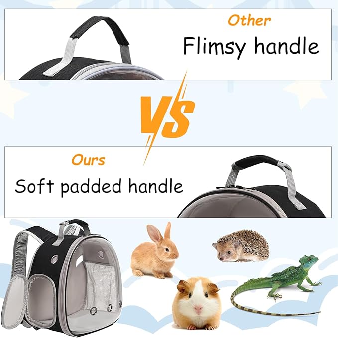 Guinea Pig Backpack, Space Capsule Bubble Window Small Animal Backpack for Guinea Pig, Bird Bunny Rabbit