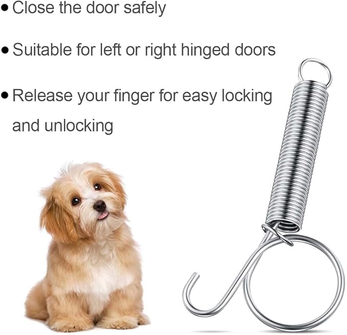 20Pcs Spring Door Latch for Cages Metal Finger Spring Hooks 2 Sizes Multi-Functional Wire Cage Spring Latch Security for Fixing Pet Cage Door Dog Cat Hamsters Bunny Bird Parrot Cages Hook