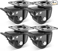 Nefish 3-Inch Heavy Duty Casters Set of 4, Industrial Grade Casters Wheels 4400 LBS, Low Gravity Plate Swivel Caster with Brake, Durable & Corrosion-Resistant Nylon Wheels for Industrial, Machine
