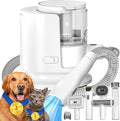 Dog Grooming Kit, 12000Pa Strong Pet Grooming Vacuum for Shedding with 5 Pet Grooming Tools for Dogs and Cats,1.5L Large Capacity, Black (White)