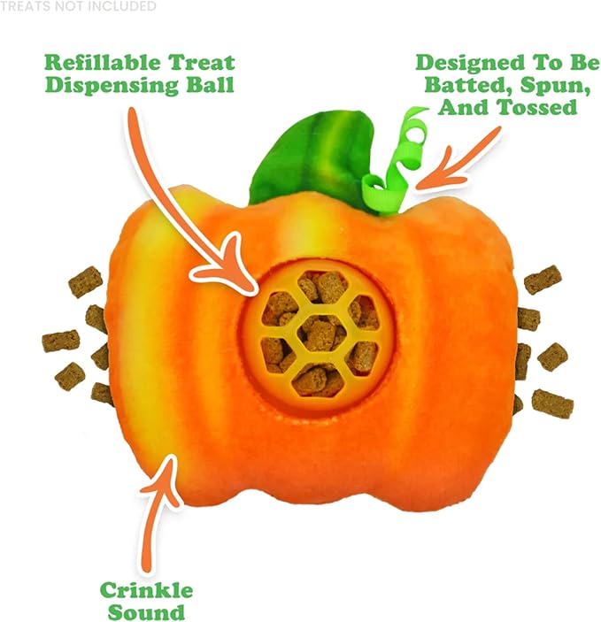 Meowijuana Fall Favorites Bundle | Pumpkin Spice Latte Refillable Toy, Harvest Moon Blend, Pumpkin Knock ‘n’ Nibble Toy, Chicken Crunchie Munchie Treats | Includes North American Organic Catnip