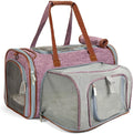 Mr. Peanut's Gold Series Big Apple XL Expandable Airline Capable Soft Sided Pet Carrier, Premium Brand Self Locking Zippers, Plush Faux Fleece Bedding with a Sturdy Plywood Base (Purple)