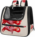 Color Flamingo (1) Cat Backpack Carrier, Breathable Cat Carrier Large Space Bubble Pet Backpack for Kitty Small Dog