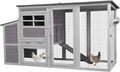 AIVITUVIN Chicken Coop for 4-6 Chickens with Wheels Chicken House with Large Run Portable Hen House Nesting Box, Metal Pull Out Tray