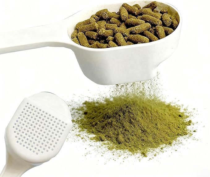 Rabbit Feeder Spoon for Sifting Food Powders, Small Animal Feeder Sifter Scoop for Rabbit, Guinea Pig Pellets,Bunny Feeder Accessory for Cages