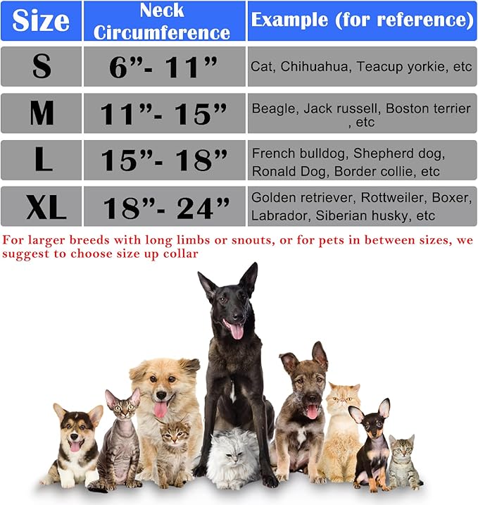 Katoggy Inflatable Dog Collar, Soft Dog Cone for Dogs After Surgery, Adjustable Blow up Donut E-Collars for Small Medium Large Dogs and Cats