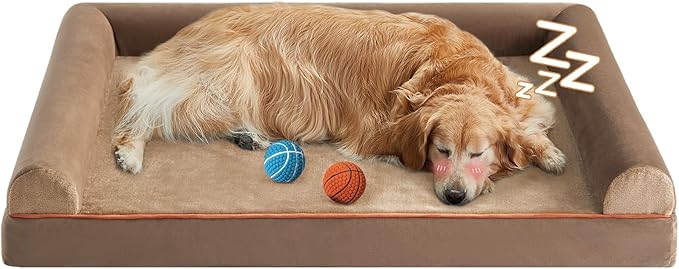 BFPETHOME Washable Dog Bed for Extra Large Dogs - Orthopedic, Waterproof, Nonskid, Egg-Crate Foam Pet Sofa
