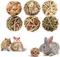 William Craft Bunny Chew Grass Balls, 6 Pcs Rolling Chew Toys for Small Animals, Natural Chew Grass Toys and Bunny Treats for Rabbits, Guinea Pigs, Chinchillas, Hamsters, Mice Teeth Grinding