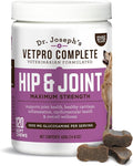 Dr. Joseph's VetPro Complete Peanut Butter Hip and Joint Dog Chews, 120 Count, Pain and Inflammation Relief with Glucosamine, Chondroitin, MSM, Turmeric, Vitamin C, Omega 3, Treats Hip Dysplasia