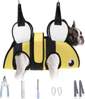 Dog Grooming Hammock for Small Dogs Cats, Cute Bee Design Dog Hanging Harness for Nail Trimming/Clipping, Pet Sling with Grooming Kit and Thick Neck Support & Strap Restraint Claw Care, M