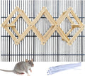 Wooden Rat Climbing Toys for Pet Rats - Natural Cage Accessories,Climbing Ladder,Hanging Enrichment Toys for Fancy Rats,Fun & Safe Play & Chew Activities,S
