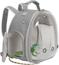 Lizard Travel Backpack Carrier,Small Animal Portable Backpack Carrier,Space Capsule Clear Bubble Window Travel Backpack for Bearded Dragon,Guinea Pig,Rabbit, Airline Approved (Grey, Backpack)