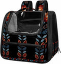 Dog Carrier Backpack for Small Pets - Cat & Dog Backpack for Hiking, Camping or Travel, Motifs African Boho Paisley Floral (28)