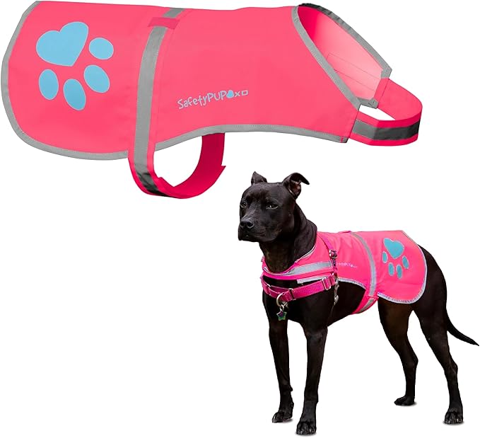 Dog Reflective Vest – Hi-Vis Fluorescent Visibility That Helps to Safeguard Your Pet On/Off Leash in Urban & Rural Areas (Pink, X-Small)