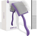 Slicker Brush for Long Haired Dog, Long Bristle Dog Brush, Professional Grooming Tool for Poodle, Goldendoodles, Labradoodles, Easy to Remove Loose Fur, Tangles, Mats, Fluff, Purple