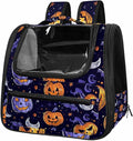 Pumpkin Helloween6 Cat Carrier Backpack,900D Wear-Resistant Oxford Fabric, Dog Carrier Cat Backpacks Suitable for Travel