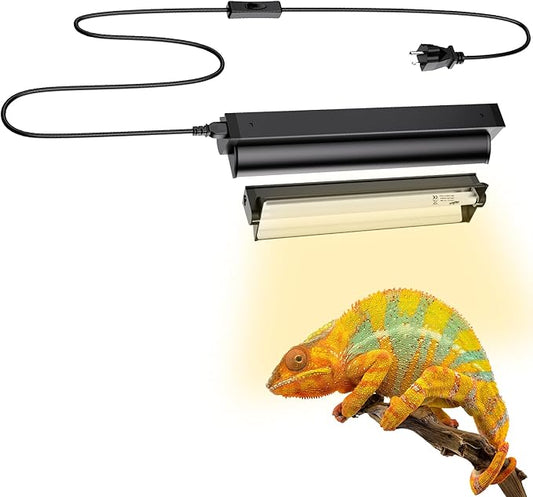 T5 UVB Reptile Lighting Fixture, UVB Light for Reptiles, 24W 10.0 UVB Lighting Combo Kit for Desert & Tropical Reptiles (Lizard, Bearded Dragon, Tortoise), 22INCH