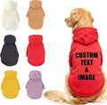 Custom Dog Hoodie, Personalized Sweatshirt with Photo Text Name Logo, Customized Hooded Sweater for Small Medium Large Dogs & Cats (Red, XXXX-Large)