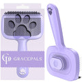 Self Cleaning Dog Brush for Shedding - Bristle Brush and Long/Short Needles Design, Skin Friendly, Slicker Deshedding Dog Brush, Hair Removal for Long & Short Haired Pets (Purple)