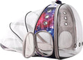 halinfer Galaxy Blue Cat Bubble Backpack, Back Extension Space Capsule Astronaut Clear Window Fit up to 12 Pounds Cat, Vet Transport Carry Bookbag, Airline Approved