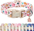 Cute Dinosaur Dog Collar, Adjustable Pink Dino Dog Collars for Medium Dogs, Lightweight Quick-Release Buckle Birthday Collar for Boy&Girl Dogs M