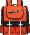 Pet Backpack Carrier, Portable and Ventilated, Oxford Cloth, Dogs Cats and Small Animals Travel Bag 13.39", (Orange, Red, Black, 1 Pcs), Intended for Hiking/Camping/Traveling