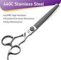 Fenice Peak 7 inch Thinning Dog Grooming Scissors Professional Dog Shears Made of Japanese 440C Stainless Steel with Jewelled Screw Trimming Cutting Scissors Durable and Sharp