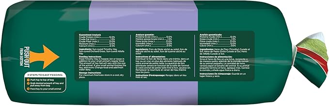 Kaytee All Natural Timothy Hay Wild Meadow Hay Blend for Guinea Pigs, Rabbits & Other Small Animals, 24 Ounce