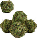Rabbit Chew Ball Timothy Grass Grinding Small Animal Activity Play Chew Toys for Bunny Rabbits Hamster Guinea Pigs Gerbils (5 PCS)