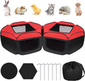 Chick Brooder Box, 2Pcs Removable Pop-up Small Animals Playpen, Pet Cage Tent with Cover & Zippers, Water Repellent Portable Yard Fence Indoor Outdoor for Chick, Rabbits, Kittens, Puppies
