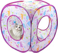 Foldable Cat Hideout Playhouse - Cat Cave Tent with 3 Holes for Indoor and Outdoor Kittens Cats Puppies Rabbit Hidden Bed Toys