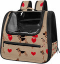 Dog and Heart Cat Carrier Backpack,900D Wear-Resistant Oxford Fabric, Dog Carrier Cat Backpacks Suitable for Travel