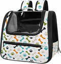 Colored Dog Footprint and Bones Pet Carrier Airline Approved Pet Carrier Bag Dog Carrier for Small Medium Cats Dogs Puppies Kitten