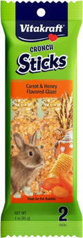 Vitakraft Crunch Sticks Rabbit Treat - Carrot and Honey - Rabbit Chew Sticks, 3 oz