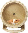 Hamiledyi Hamster Wheels Wooden Silent Running Wheel for Gerbil, Mice, Guinea Pigs Dwarf Syrian Hamster (9.05in)