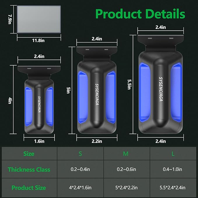 Aquarium Magnet Glass Cleaner, Double-Sided Detachable & Floating Algae Scraper for 0.2-0.6 Inch Fish Tank Glass Cleaning, No Scratches (M)