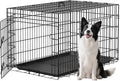 FDW XL Dog Crate 48inch Dog Cage Foldable Metal Kennel with Leakproof Tray Foldable Design Indoor Outdoor Use for Extra Large Dogs,Black