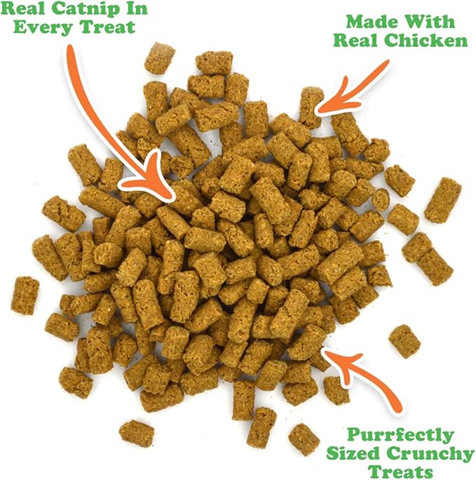 Meowijuana Knock N' Nibble Pumpkin & ChickenTreat Bundle | Crunchie Munchie Catnip Treats | Refillable Treat Dispensing Toy | Interactive Puzzle Toy for Felines