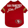 NFL San Francisco 49ers Dog & Cat T-Shirt, Medium. Football PET TEE for NFL Team Fans. New & Updated Fashionable Stripe Design, Durable & Cute Sports Outfit