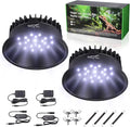 UVB Light for Reptiles, UVA UVB Reptile Light Fixture with Timer LED UVB Bulb for Bearded Dragon Gecko Turtle Chameleon Lizard, 2 Pack Adjustable Brightness UVB Lamp for Reptile Tank Accessories Black