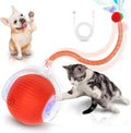 Interactive Cat Toys for Indoor Cats Smart Automatic Ball Rolling for Bored Kitten Pet Upgraded Speedy Moving Chase Dogs Toy Red Dragonfly