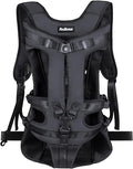 PetBonus Pet Front Dog Carrier Backpacks, Adjustable Pet Backpack, Legs Out Easy-fit Puppy Chest Carrier for Medium Small Dogs, Hands Free for Hiking, Cycling (Black, XL)