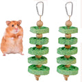 2PCS Fruit Flavor Loofah Chew Toys Guinea Pig Chew Toys for Teeth Rabbit Toys Guinea Pig Toys (Green)